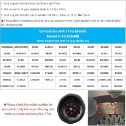7 Fins Replacement Parts Extractor Blade Assembly Fit for Nutri Ninja Blender BL480 BL482 BL642 BL682 NN102 BL487 BL490 BL640...