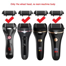Black Foot Care Tool Heads, Hard Skin Remover, Refill Rollers for Cracked Heels Calluses and Dead Skin Removal, 6 Pcs