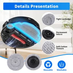 Mop Cloth For Roborock S8 MaxV Ultra S8 Max Ultra G20S Antibacterial Shock Mop Cloth Round Rag Robot Vacuum Cleaner Accessories