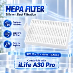 Compatible For ILife A30 Pro Replacement Parts Kit Main Brush Side Brush HEPA Filter Mop Dust Bag 5000pa Odkurzacz Akcesoria