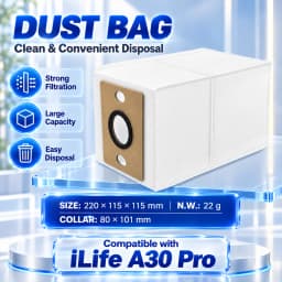 Compatible For ILife A30 Pro Replacement Parts Kit Main Brush Side Brush HEPA Filter Mop Dust Bag 5000pa Odkurzacz Akcesoria