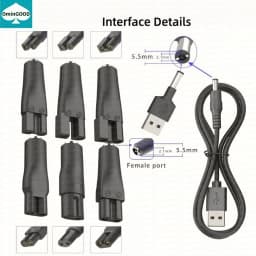 NEW 8PCS Power Cord 5V Replacement USB Adapter Charger Suitable for All Kinds Hair Clippers Beard Trimmers Shavers