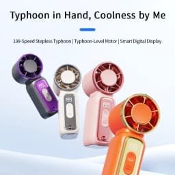 Super Mini Rechargeable Handheld Fan Powerful Wind Ultra-Quiet Fan Digital Display Portable Small Summer Fan Best Selling