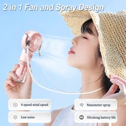 Portable Fan Mini Handheld Humidifier Fan USB Rechargeable Portable Handheld Mist Fan with Humidifier Mini Water Spray Hand Fans