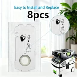 8pcs FeStool Series Vacuum Cleaner Dust Bags. Compatible for FeStool CT MINI, CT MID, and CT 15 Filter Bags.