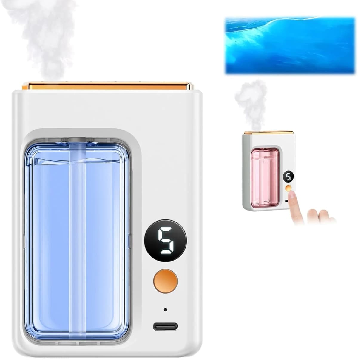 Automatic Aromatherapy Diffuser with 40ml Essential Oil 5-Speeds Air Freshener Spray Dispenser Rechargeable Humidifier for Home