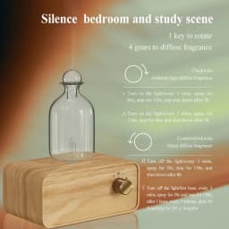 Rechargeable Essential Oil Diffuser Waterless Nebulizing Diffuser Electric Smell for Home Office Wood and Glass Aroma Diffuser