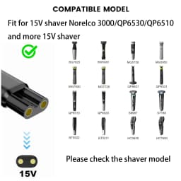 15V HQ8505 Type-C Shaver Adapter Charging Converter for Philips Norelco One Blade Pro QP6510 QP6520 QP6530 Beard Trimmer