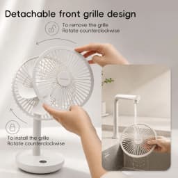 New Portable Smart Oscillating Desk Fan 4000mAh 5 Gear Speed Silent Desktop Rechargeable Fan Angle Adjustable for Home Office
