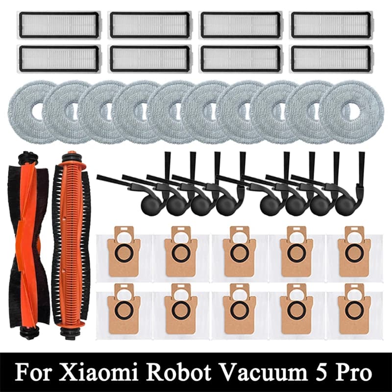 For Xiaomi Robot Vacuum 5 Pro / OV21GL Cleaner Accessories Main Brush Side Brush Hepa Filter Mop Cloth Dust Bag Parts Spare