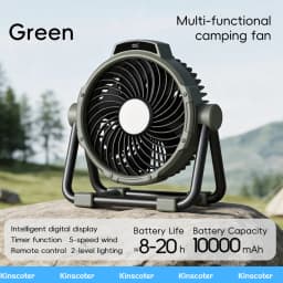 Portable 6 in 1 Outdoor Camping Fan 10000mAh Rechargeable Wireless Tent Ceiling Fan 5 Speed Adjustment Remote Control LED Light