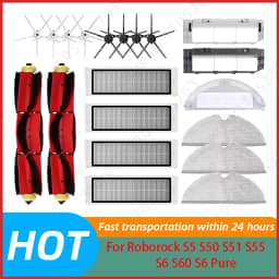For Roborock S5 S50 S51 S55 S6 S60 S6 Pure Vacuum Cleaner Accessories HEPA Filter Mop Cloth Side Main Brush Spare Parts