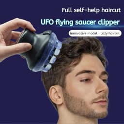 TINSOL Head Automatic Hair Clipper Wireless Round Hair Trimmer with LED Display Adjustable Length 3-12mm DIY Haircut Kit