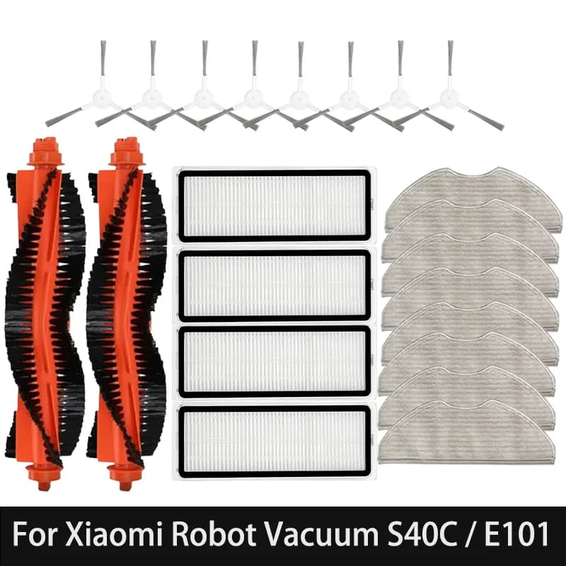 For Xiaomi Robot Vacuum S40C / E101 Parts Accessories Main Side Brush Filter Mop Rag Robot Vacuum Cleaner Consumable Kit