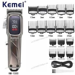 Kemei Hair Clipper Km-1550 Design Hair Trimmer Professional Electric Carving Hair Salon Clipper for Commercial Clippers for Men