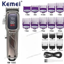 Kemei Hair Clipper Km-1550 Design Hair Trimmer Professional Electric Carving Hair Salon Clipper for Commercial Clippers for Men