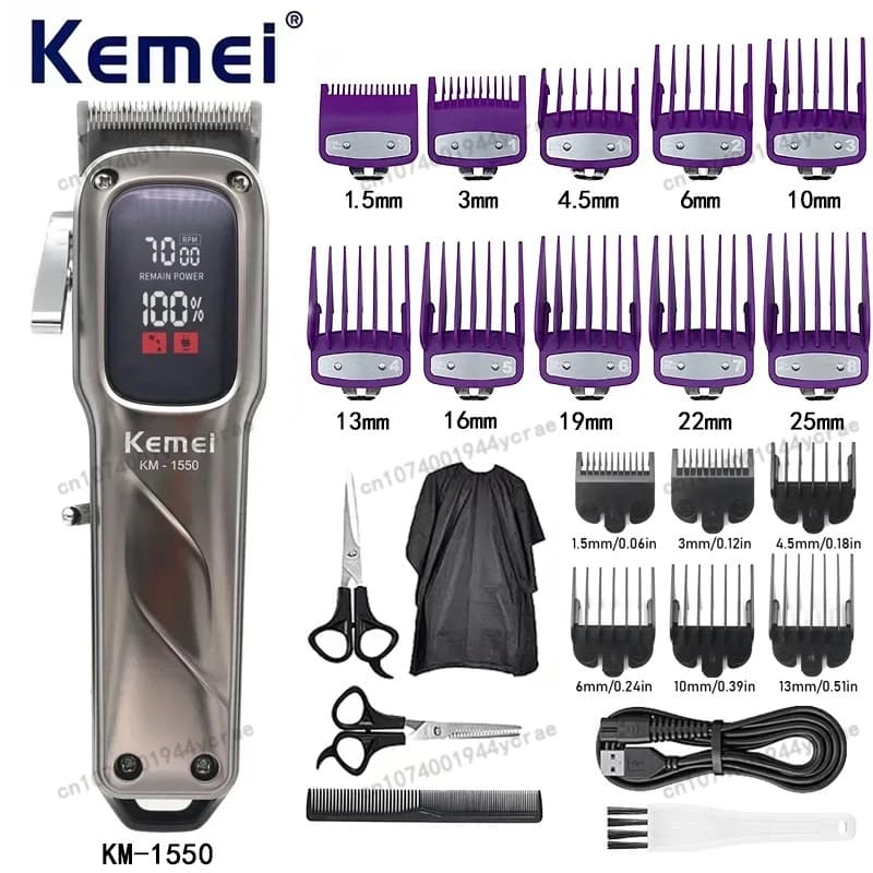 Kemei Hair Clipper Km-1550 Design Hair Trimmer Professional Electric Carving Hair Salon Clipper for Commercial Clippers for Men