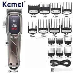 Kemei Hair Clipper Km-1550 Design Hair Trimmer Professional Electric Carving Hair Salon Clipper for Commercial Clippers for Men