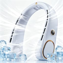 New Portable Neck Fan Upgraded, Long Battery Life Battery, Neck Support, 5 Speeds Gears Adjustment, Outdoor Wearable Hands-Free