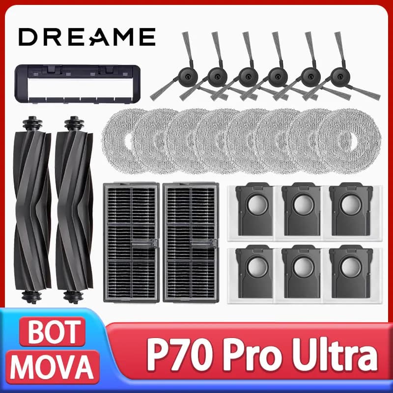 For MOVA P70 Pro UItra Accessories Main Side Brush HEPA Filter Mop Cloths Dust Bag Vacuum Cleaner Replacement Spare Parts