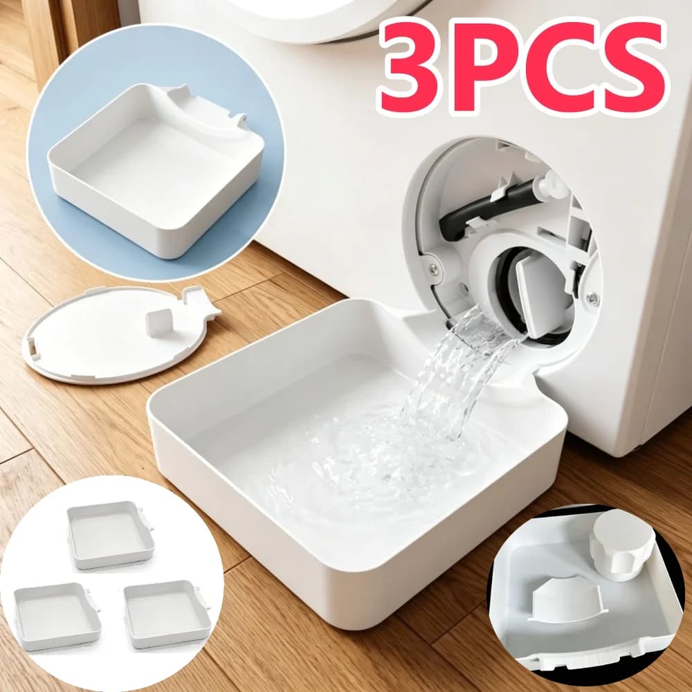 3/1PCS Washing Machine Drainage Tray Drain Funnel Drip Tray for Cleaning Lint Filters Water Catch Tray Stops Floor Spills