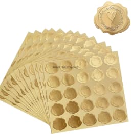 300/600pcs Self Adhesive Embossed Seals Gold Stickers Medal Decoration Labels for Envelopes Diplomas Certificates Awards