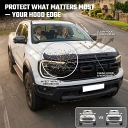 Bonnet Protector For Ford Ranger T9 2023 2024 2025 Wildtrak XLT XLS XL Sport Bonnet Guard ABS Bug Deflector Matte Black