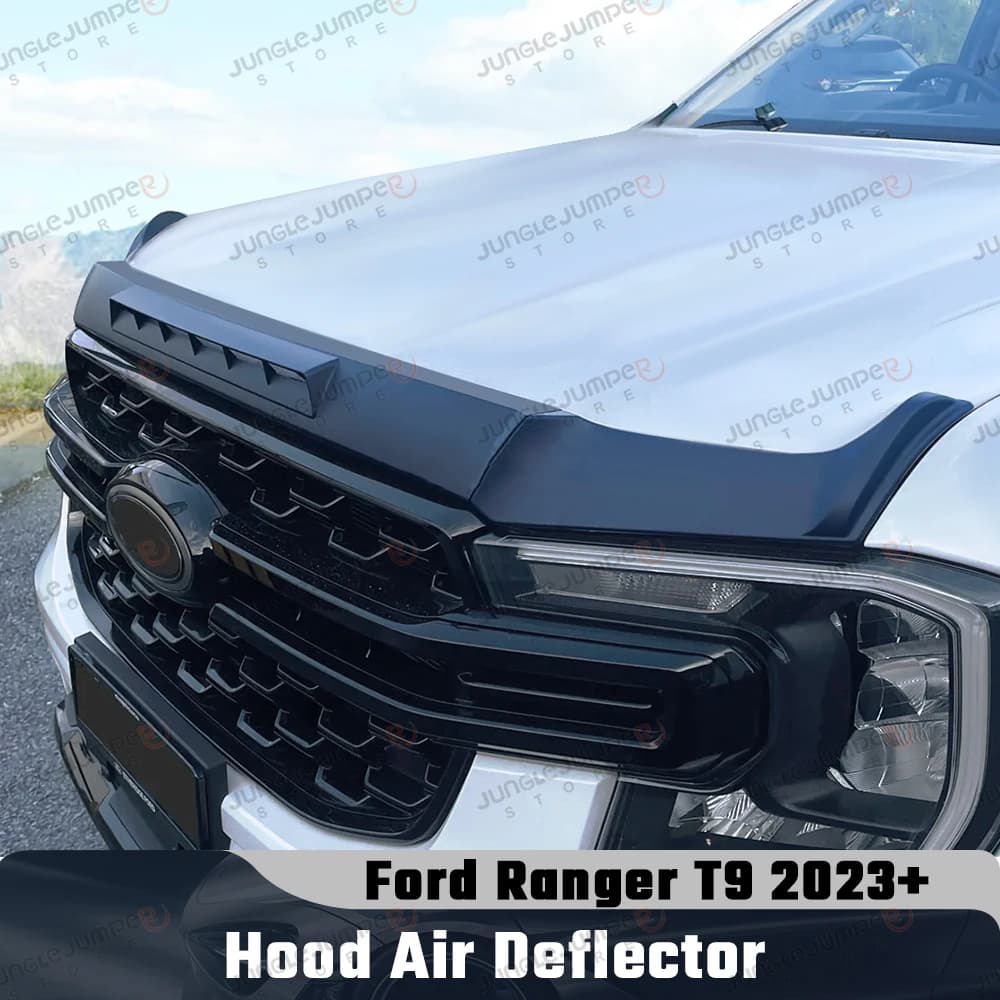 Bonnet Protector For Ford Ranger T9 2023 2024 2025 Wildtrak XLT XLS XL Sport Bonnet Guard ABS Bug Deflector Matte Black