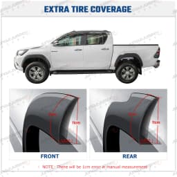 Fender Flares Wheel Arch For Toyota Hilux Revo ROCCO SR SR5 2015-2023 N80 Offroad 12MM Wheel Arch OEM-Style Car Accessories
