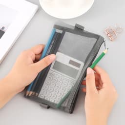 Pencil Case Set Clear Exam Pencil Pouch Mesh Zipper Pen Pouch Nylon Pen