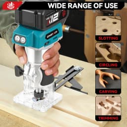 ONEVAN Brushless Electric Hand Trimmer 1600W 5 Speeds Cordless Wood Router Woodworking Engraving Slotting for 21V 18V Battery