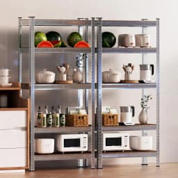 BRIEFNESS Multi-purpose Organiser 5 Tier Shelving Storage Racks Easy to Assemble Adjustable Height Workshop Storage Racks