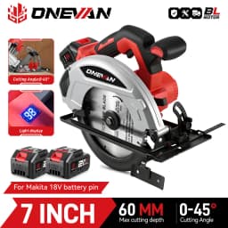 Brushless 7Inch 185mm Electric Circular Saw LED 11000RPM Cordless Adjustable Angle Woodwork Cutting Tool For Makita Battery Pin