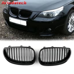 Artudatech Front Replacement Gloss Black Kidney Grille For BMW E60 E61 5 Series 2003-2010