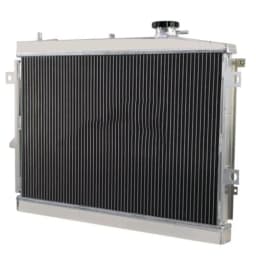 Aluminum Radiator+fan Fit Mazda Bravo B2600 Ford Courier Ute Petrol 85 1986-1996 MT 1987 1988 1989 1990 1991 1992 1993 1994 1995