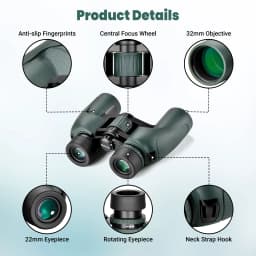8.5X Outdoor Waterproof Binoculars with BAK4 Prism for Travel Bird Watching Hunting with Carrying Bag