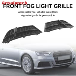 Artudatech Front Fog Light Cover Bezel Grill Grille Fit for AUDI A3 8V S-LINE 2017-2019