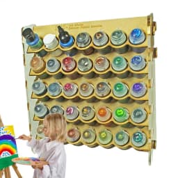 35 Slots Paint Bottle Rack Wooden Paint Storage Rack Multi-Layer Wooden Organizer Stand Easy to Assemble for Miniature Paint Set