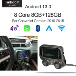 7" QLED Carplay Auto Android 12 8G+256G Car DVD Player GPS Map WIFI Bluetooth Radio navigation For Chevrolet Camaro 2010-2015