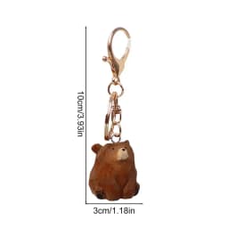 Carved Bear Keychain Wood Bear Keychain Keyring Clip Charm Bear Keychain Toys School Bag Backpack Pendant For Kid Girls Women