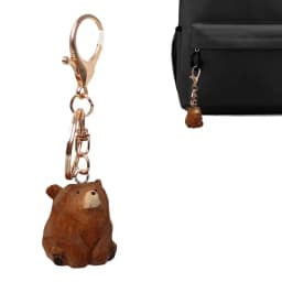 Carved Bear Keychain Wood Bear Keychain Keyring Clip Charm Bear Keychain Toys School Bag Backpack Pendant For Kid Girls Women