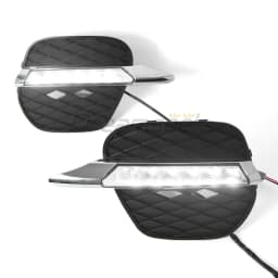 LED DRL Daytime Running Light For BMW X5 LCI SUV E70 2011 2012 2013 Fog Lamp W/ Turn Signal Indicator Front Bumper Head Daylight