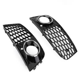 Artudatech Pair Honeycomb Mesh Fog Light Open Vent Grill Intake Fit for Audi A4 B8 2009-2012