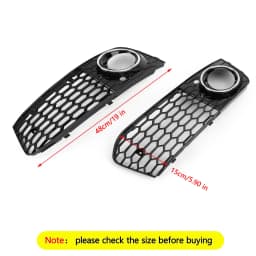Artudatech Pair Honeycomb Mesh Fog Light Open Vent Grill Intake Fit for Audi A4 B8 2009-2012