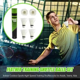 12PCS Badminton Shuttlecocks White High Speed Duck Feather Badminton Ball for Game Training Sport Practice for Adults, Teens