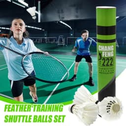 12PCS Badminton Shuttlecocks White High Speed Duck Feather Badminton Ball for Game Training Sport Practice for Adults, Teens