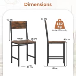 GOFLAME Set of 2 Dining Chairs Armless Dinner Chairs w/Metal Legs-Coffee