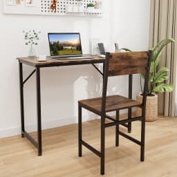 GOFLAME Set of 2 Dining Chairs Armless Dinner Chairs w/Metal Legs-Coffee