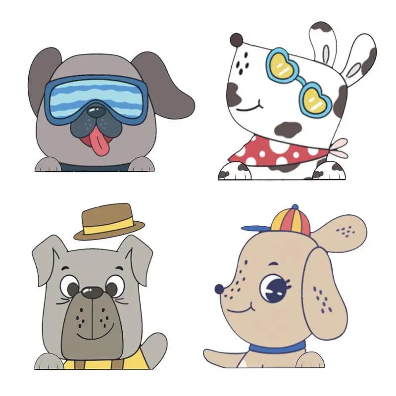 Dog Peeking Car Decal Car Window Decal Humorour Peep Animal Decorative Stickers For Wall Snowboard Motorcycle Computer