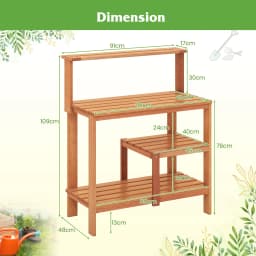 Garden Potting Bench Table Planting Workstation w/Storage-Natural